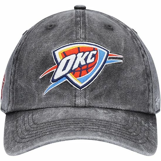 Budget ⌛ Unbranded Men's '47 Black Oklahoma City Thunder 75th Anniversary Rocker Clean Up Adjustable Hat 🤩 - Image 3