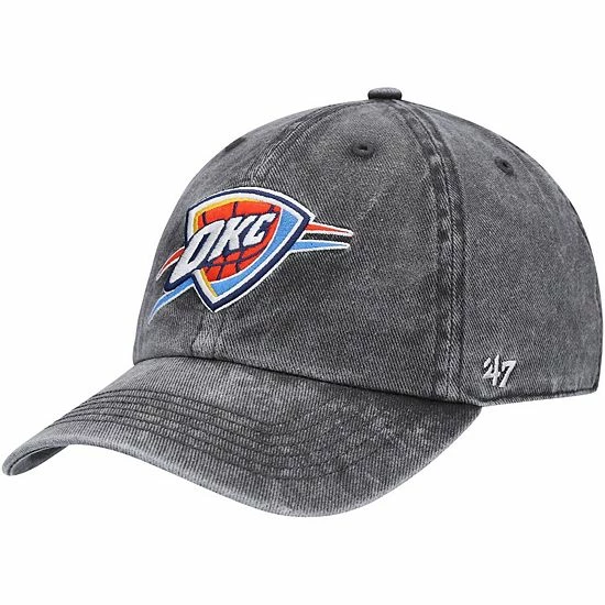Budget ⌛ Unbranded Men's '47 Black Oklahoma City Thunder 75th Anniversary Rocker Clean Up Adjustable Hat 🤩 - Image 4