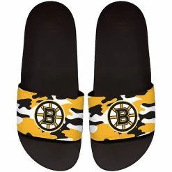 Deals ✔️ Unbranded Men's ISlide Boston Bruins Camo Motto Slide 🩴 Sandals ⌛