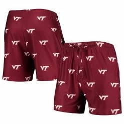 Outlet 🥰 Unbranded Men's Concepts Sport Maroon Virginia Tech Hokies Flagship Allover Print Jam Shorts 🤩