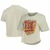 Promo 😍 Unbranded 👩 Women's Pressbox Cream Florida State Seminoles Taylor Animal Print Cropped T-Shirt 💯