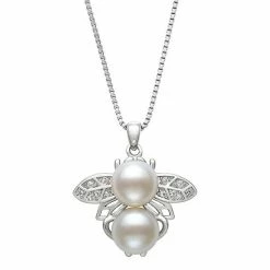 Best reviews of ⌛ Unbranded Sterling Silver Freshwater Cultured Pearl & Cubic Zirconia Accent Bee Pendant Necklace ⌛