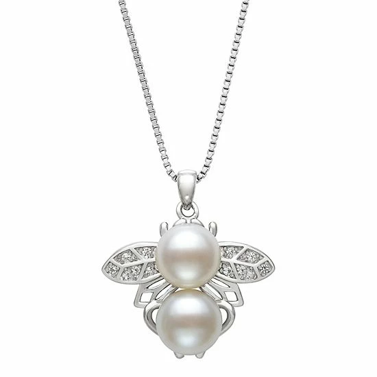 Best reviews of ⌛ Unbranded Sterling Silver Freshwater Cultured Pearl & Cubic Zirconia Accent Bee Pendant Necklace ⌛