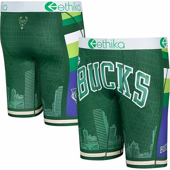Discount ๐ฅ Unbranded Youth Ethika Hunter Green Milwaukee Bucks 2021/22 City Edition Boxer Briefs โ