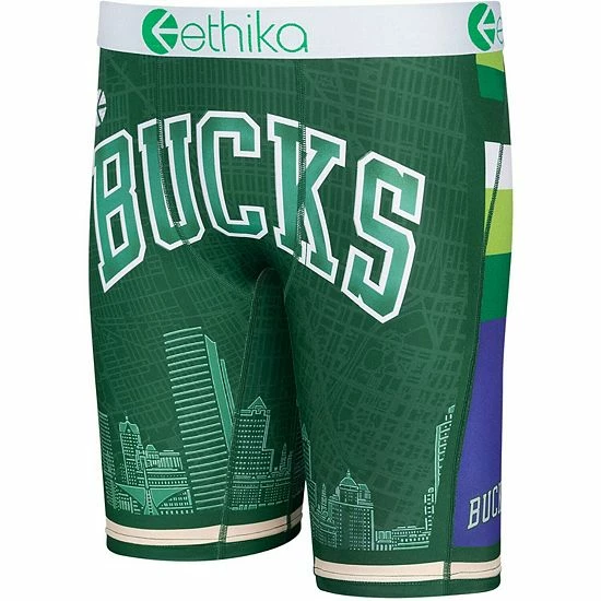 Discount ๐ฅ Unbranded Youth Ethika Hunter Green Milwaukee Bucks 2021/22 City Edition Boxer Briefs โ - Image 3