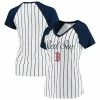 New 💯 Unbranded 👩 Women's Concepts Sport White/Navy Boston Red Sox Vigor Pinstripe T-Shirt 🛒