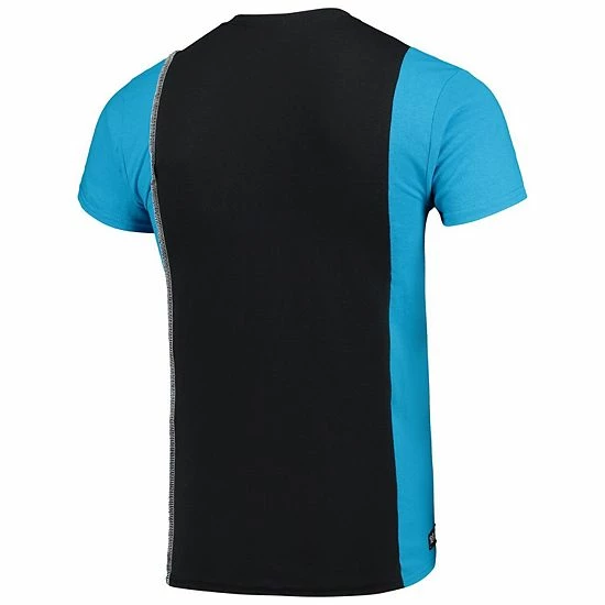 Best reviews of โ๏ธ Unbranded Men's Refried Apparel Black/Blue Carolina Panthers Sustainable Upcycled Split T-Shirt ๐ - Image 4