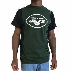 Outlet 🧨 Unbranded Men's Refried Apparel Green/Black New York Jets Sustainable Upcycled Split T-Shirt 🔥