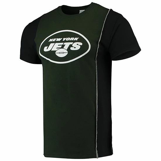 Outlet ๐งจ Unbranded Men's Refried Apparel Green/Black New York Jets Sustainable Upcycled Split T-Shirt ๐ฅ - Image 3