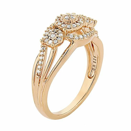 Brand new ๐ Unbranded Sterling Silver 1/4 Carat T.W. Diamond Halo Ring โจ - Image 2