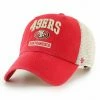 Best Sale 😀 Unbranded Men's '47 Scarlet/White San Francisco 49ers Morgantown Trucker Clean Up Snapback Hat 😀