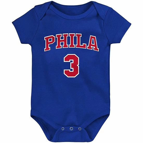 Coupon ๐งจ Unbranded Infant Mitchell & Ness Allen Iverson Royal Philadelphia 76ers Hardwood Classics Name & Number Bodysuit ๐ - Image 3