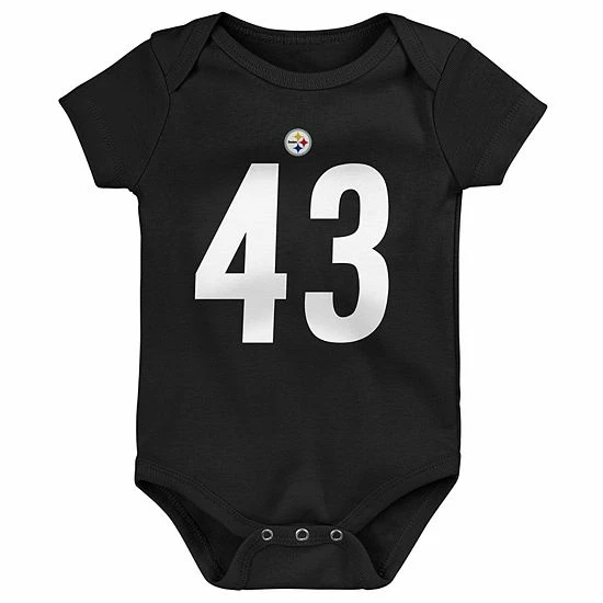 Outlet ๐ Unbranded Infant Mitchell & Ness Troy Polamalu Black Pittsburgh Steelers Mainliner Retired Player Name & Number Bodysuit ๐ - Image 2