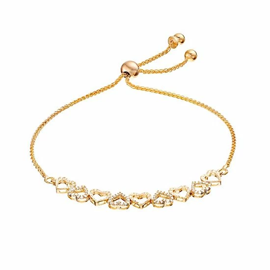 Discount ๐ Unbranded Sterling Silver 1/5 Carat T.W. Diamond Hearts Bolo Bracelet ๐ - Image 3