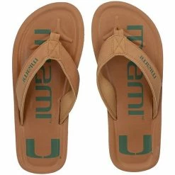 Discount 😀 Unbranded Men's FOCO Miami Hurricanes Color Pop Flip-Flop 🩴 Sandals 🤩