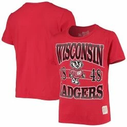 Brand new 🤩 Unbranded Youth Original Retro Brand Red Wisconsin Badgers Vault Graphic Vintage T-Shirt 🤩