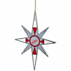 Brand new ❤️ Unbranded Detroit Red Wings Stained Glass Snowflake Ornament ❤️