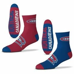 Promo 😀 Unbranded Men's For Bare Feet Montreal Canadiens 2-Pack Team Quarter-Length 🧦 Socks ✔️