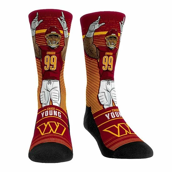Outlet 🔥 Unbranded Rock Em 🧦 Socks Chase Young Washington Commanders Big Shot Player Crew 🧦 Socks ✔️