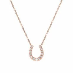 Best reviews of 🎁 Unbranded Sterling Silver 1/10 Carat T.W. Diamond Horseshoe Pendant Necklace Gold Tone 🔥