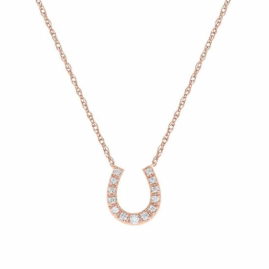 Best reviews of 🎁 Unbranded Sterling Silver 1/10 Carat T.W. Diamond Horseshoe Pendant Necklace Gold Tone 🔥 - Image 2