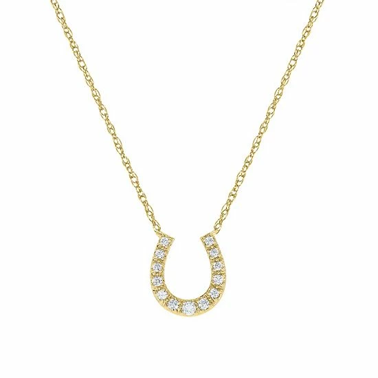 Best reviews of 🎁 Unbranded Sterling Silver 1/10 Carat T.W. Diamond Horseshoe Pendant Necklace Gold Tone 🔥 - Image 3