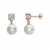 Best deal 💯 Unbranded 18k Gold Over Silver Freshwater Cultured Pearl Drop Earrings Rose Tone 🛒