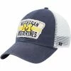 Buy 🎉 Unbranded Men's '47 Navy Michigan Wolverines Crawford Clean Up Trucker Snapback Hat 🔥