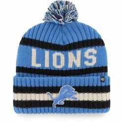 Top 10 🤩 Unbranded Men's '47 Blue Detroit Lions Bering Cuffed Knit Hat With Pom 😀