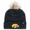 Cheapest ⭐ Unbranded 👩 Women's '47 Black Iowa Hawkeyes Meeko Cuffed Knit Hat With Pom 🔔
