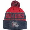 Discount 🛒 Unbranded Men's Top Of The World Red/Heather Navy Gonzaga Bulldogs Below Zero Cuffed Pom Knit Hat ⭐