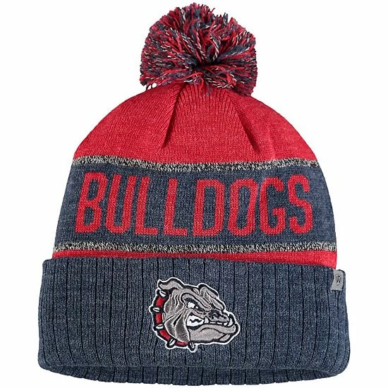 Discount ๐ Unbranded Men's Top Of The World Red/Heather Navy Gonzaga Bulldogs Below Zero Cuffed Pom Knit Hat โญ