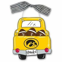 Flash Sale ❤️ Unbranded Iowa Hawkeyes Wood Truck Ornament 💯