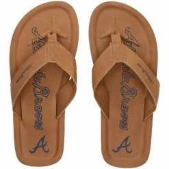 Flash Sale 🎉 Unbranded Men's Atlanta Braves Color Pop Flip Flop 🩴 Sandals 🧨