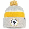 Outlet 👏 Unbranded Men's '47 Gray West Virginia Mountaineers Holcomb Cuffed Knit Hat With Pom 😀