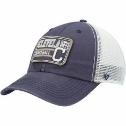 Flash Sale 👍 Unbranded Men's '47 Navy/Natural Cleveland Indians Off Ramp Clean Up Trucker Adjustable Hat 🔔
