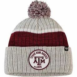 Buy 😀 Unbranded Men's '47 Gray Texas A&M Aggies Holcomb Cuffed Knit Hat With Pom 😍