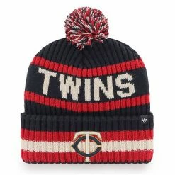 Buy 😉 Unbranded Men's '47 Navy Minnesota Twins Bering Cuffed Knit Hat With Pom 👏