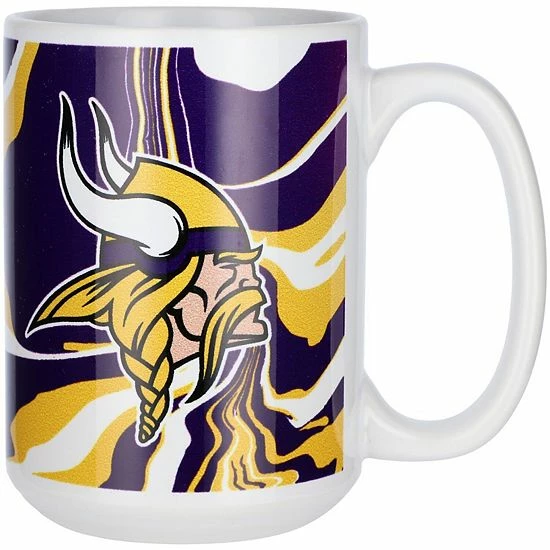 Outlet ❤️ Unbranded Minnesota Vikings 15oz. Tie-Dye Ceramic Mug ❤️ - Image 3