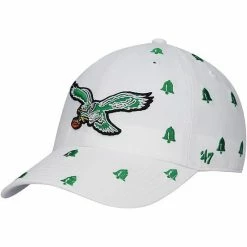 New 😉 Unbranded 👩 Women's '47 White Philadelphia Eagles Confetti Clean Up Legacy Adjustable Hat 🎁