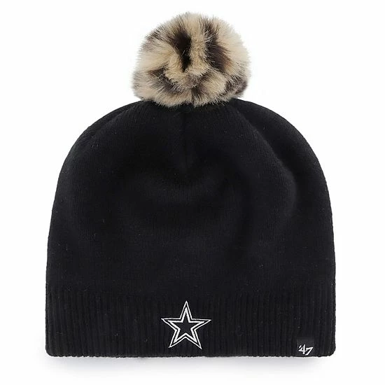 Budget ๐ Unbranded ๐ฉ Women's '47 Black Dallas Cowboys Serengeti Knit Beanie With Pom ๐ฏ