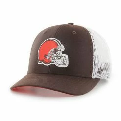 Deals ⌛ Unbranded Youth '47 Brown/White Cleveland Browns Trucker Snapback Hat ⭐
