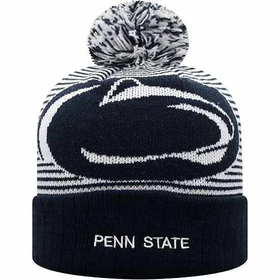 Cheap ๐ฏ Unbranded Men's Top Of The World Navy Penn State Nittany Lions Line Up Cuffed Knit Hat With Pom ๐คฉ
