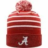 Best Sale 😀 Unbranded 👩 Women's Top Of The World Crimson Alabama Crimson Tide Shimmering Cuffed Knit Hat With Pom ⭐