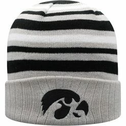 Best reviews of 😀 Unbranded Men's Top Of The World Gray/Black Iowa Hawkeyes All Day Cuffed Knit Hat 🔔
