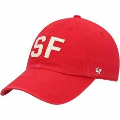 Flash Sale 😉 Unbranded 👩 Women's '47 Scarlet San Francisco 49ers Finley Clean Up Adjustable Hat ✔️