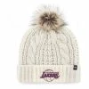 New ⭐ Unbranded 👩 Women's '47 White Los Angeles Lakers Meeko Cuffed Knit Hat With Pom ✔️