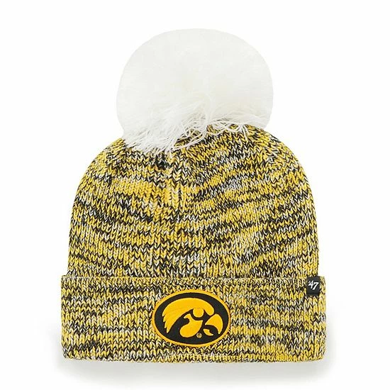 Top 10 ๐ Unbranded ๐ฉ Women's '47 Black Iowa Hawkeyes Triple Cross Cuffed Knit Hat With Pom โจ