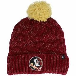 Brand new 🥰 Unbranded 👩 Women's '47 Garnet Florida State Seminoles Fiona Cuffed Knit Hat With Pom ✔️
