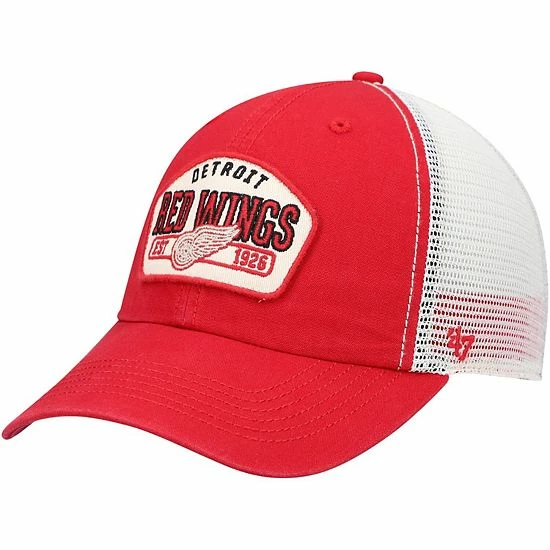 Best Sale 😉 Unbranded Men's '47 Red Detroit Red Wings Penwald Trucker Snapback Hat 🔥 - Image 2